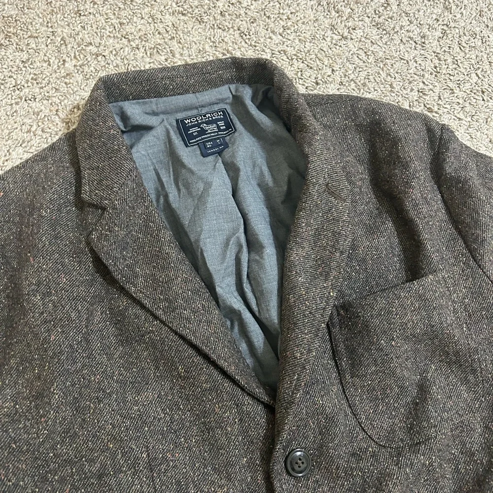 Woolrich Worker's Tweed Blazer Jacket Wool Blend Men's Size Medium Lined Button